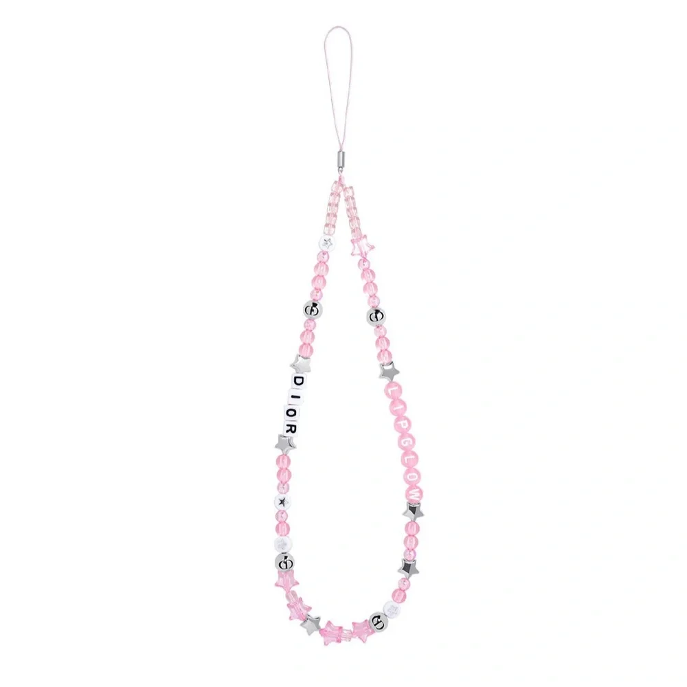 Dior Pink Beaded Key Ring